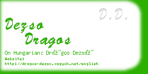 dezso dragos business card